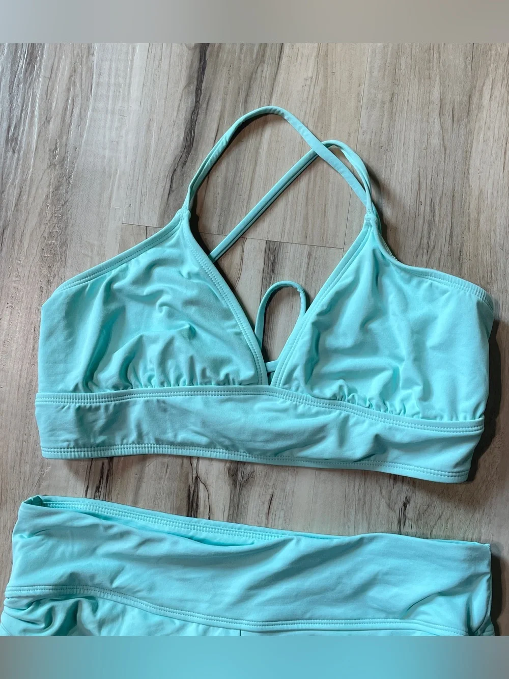 Athleta bikini set, light blue teal color, Top & Bottom size small, swimsuit